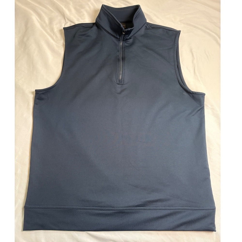 Dunning Golf Quarter Zip Vest Mens Medium Navy Blue Excellent Performance